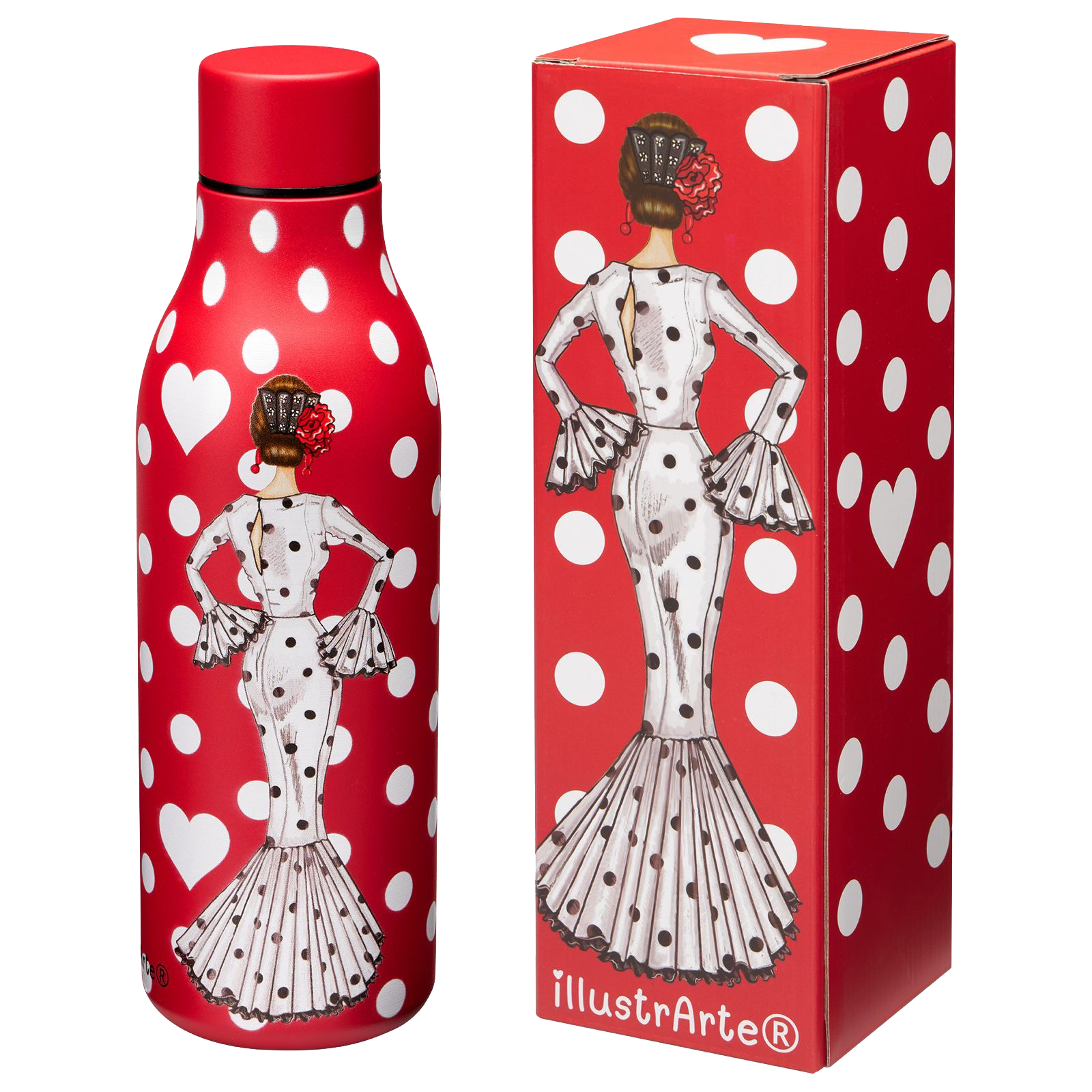María Blanco – rote Flasche mit weißen Punkten