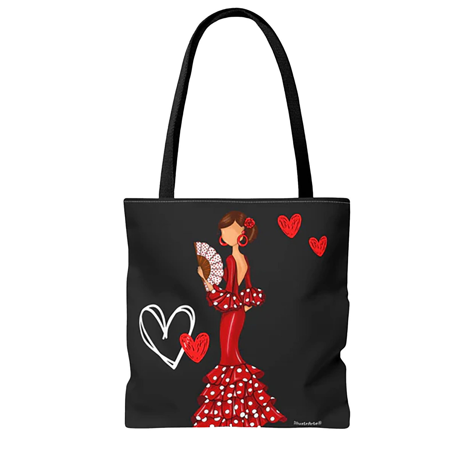 Bolsa Tote Málaga Diseño Flamenca Pepa con Corazones