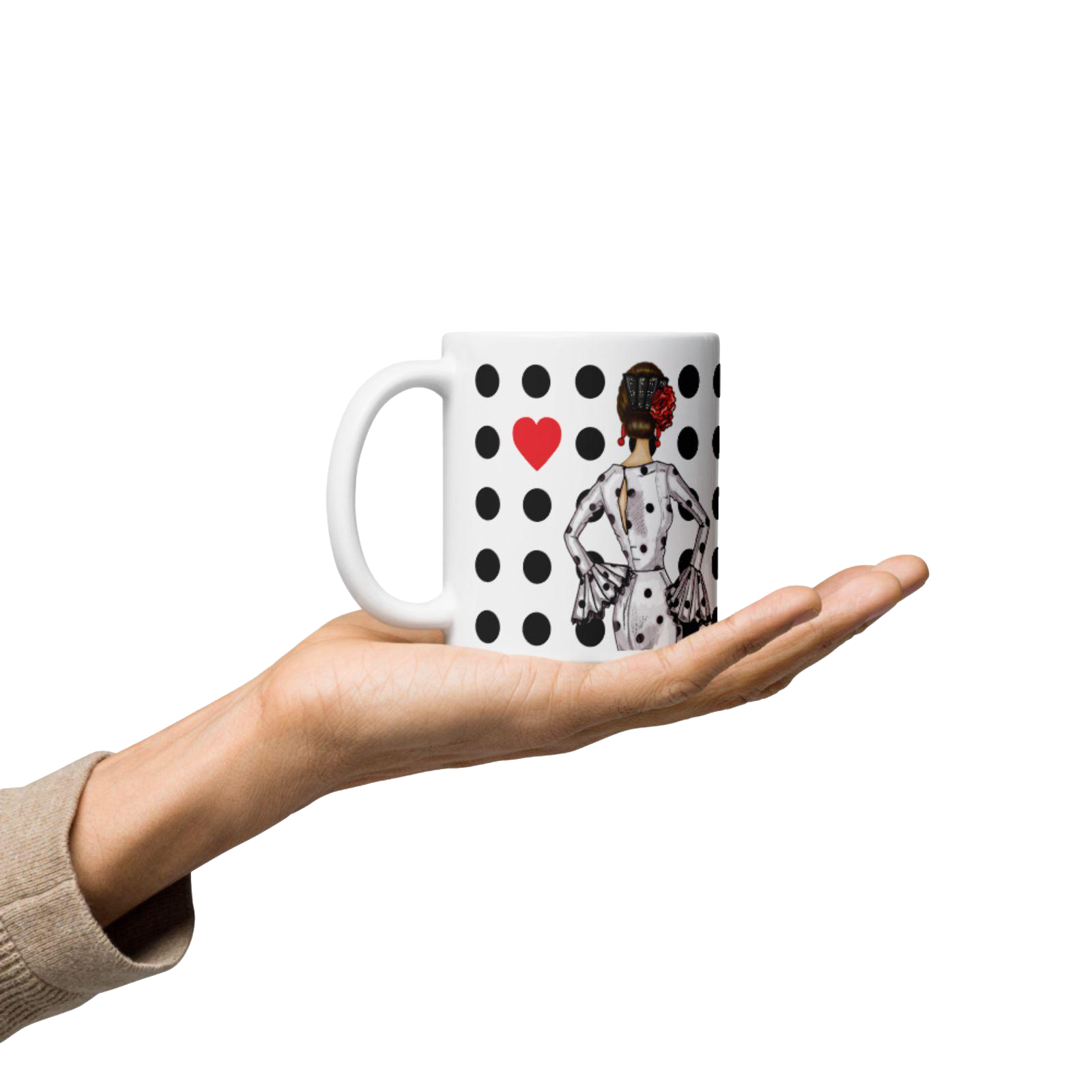 Taza Flamenca de Cerámica 350 ml – Diseño Maria Blanco_exp1