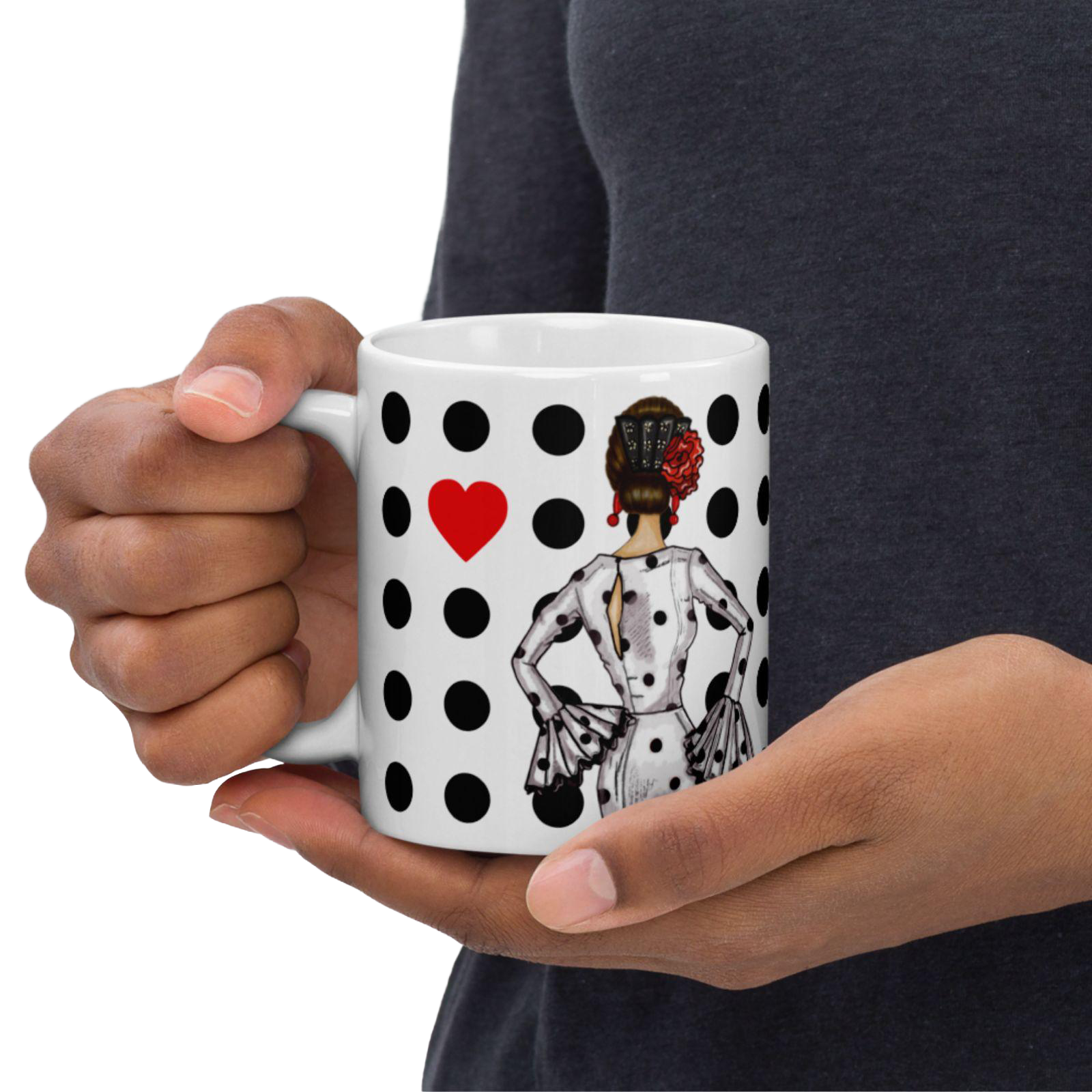 Taza Flamenca de Cerámica 350 ml – Diseño Maria Rojo_exp4
