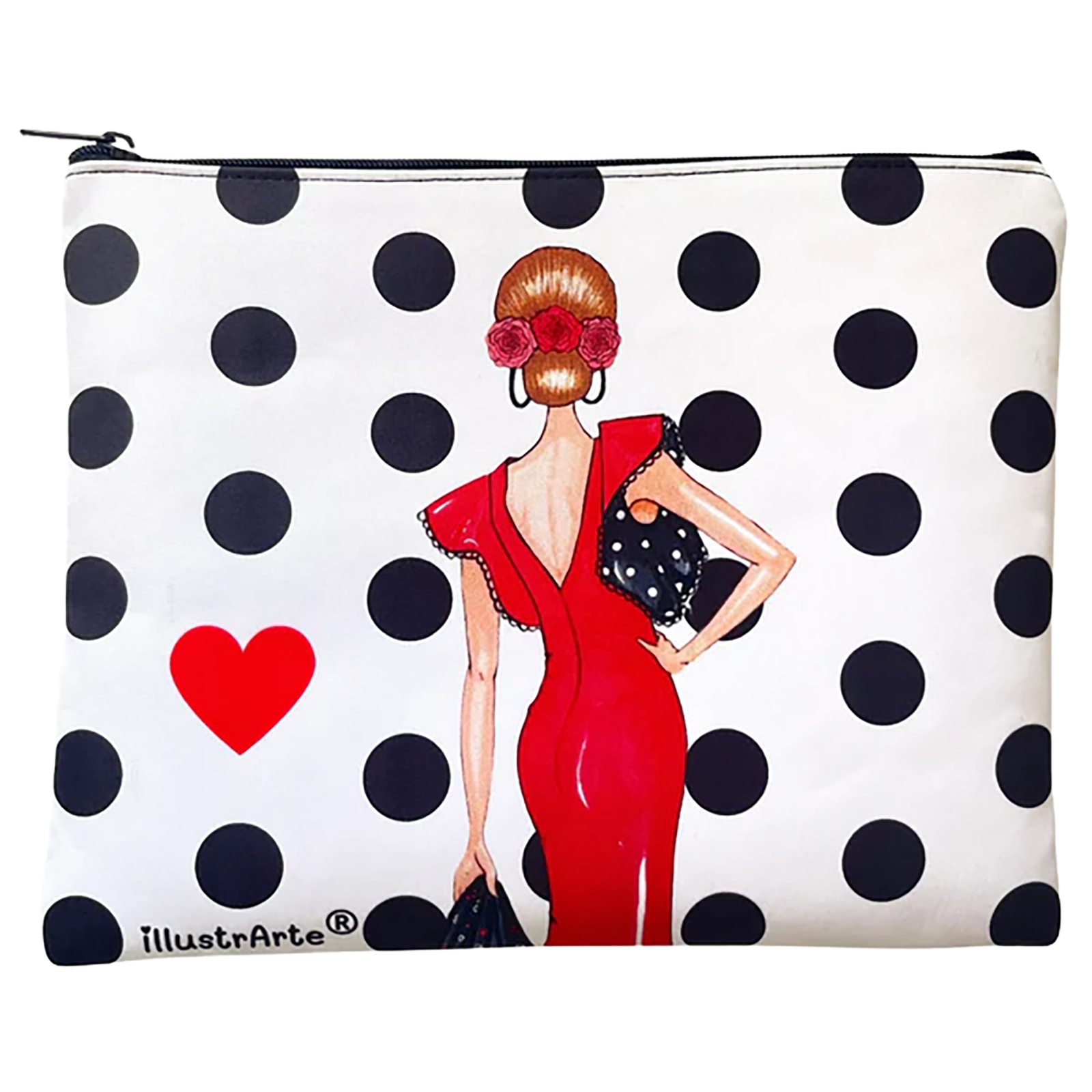 “Manuela Rojo” – Diseño Doble Cara – Fondo Blanco con Lunares Negros