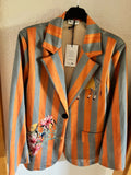 Blazer „Wild Garden“ – Orange & Grau gestreift