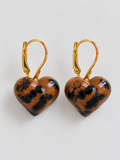 Animalprint Herz-Ohrringe – Nickelfrei